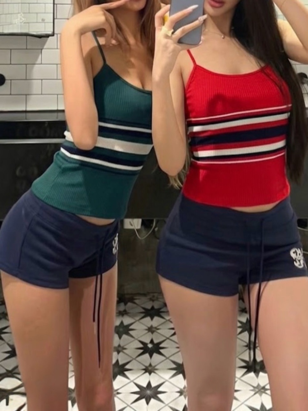 3/$30 🎀 Two Matching Striped Cami Tank Tops